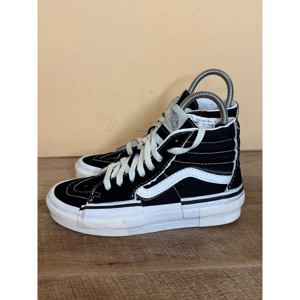 Vans Reconstruct SK8-Hi Skate Shoes Sneakers Black White womens size 8
